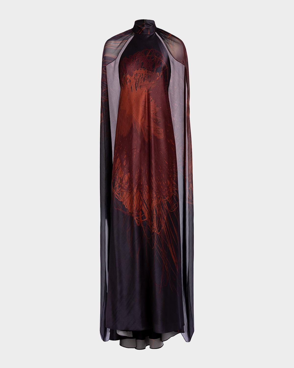 Silvia Tcherassi Sabina Maxi Dress with Cape