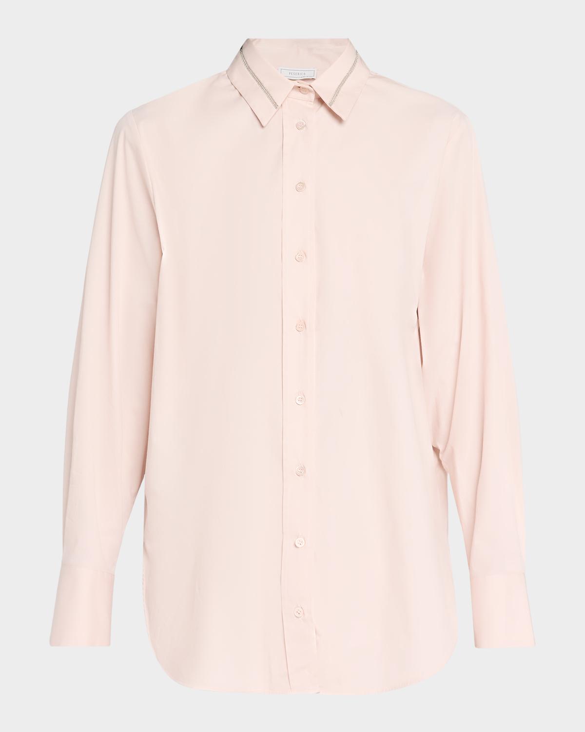 Peserico Chain-Trim Stretch Cotton Shirt