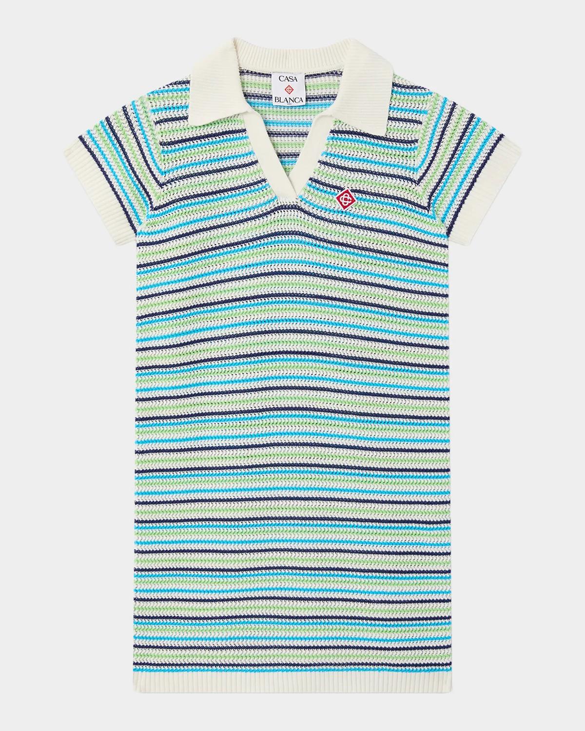 Girl & apos;s Striped Short-Sleeve Cotton Dress, Size 3-14