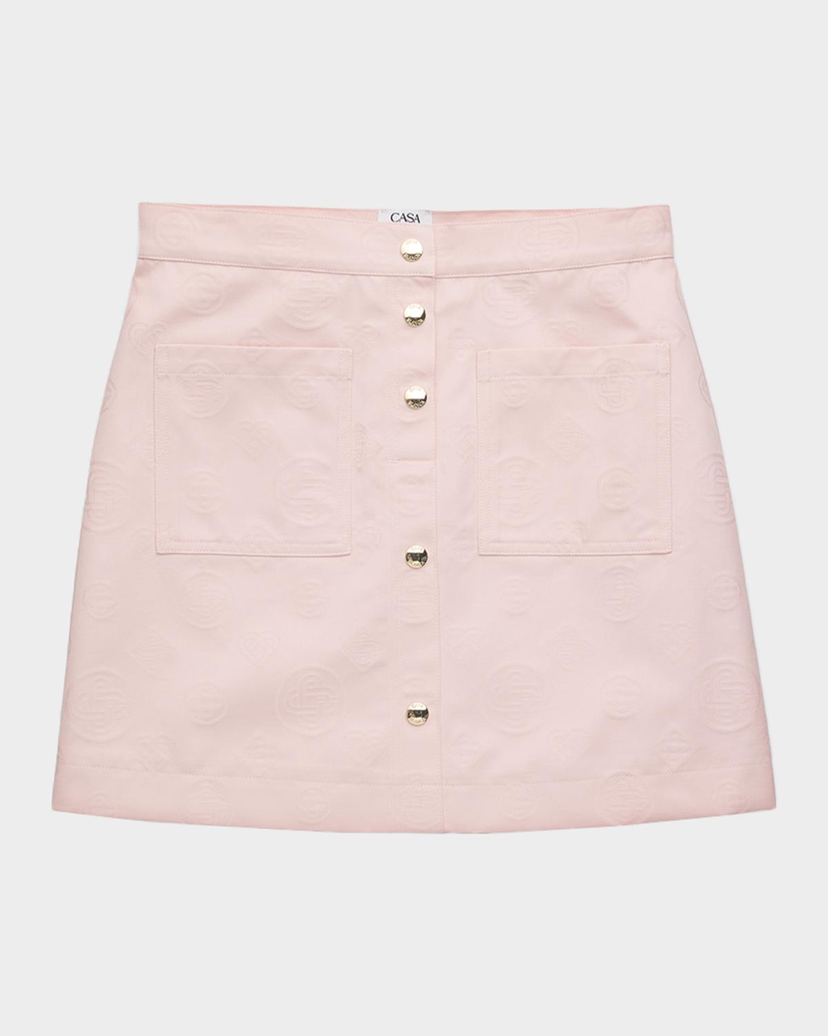 Little Girl & apos;s & Girl & apos;s Monogram Cotton Skirt