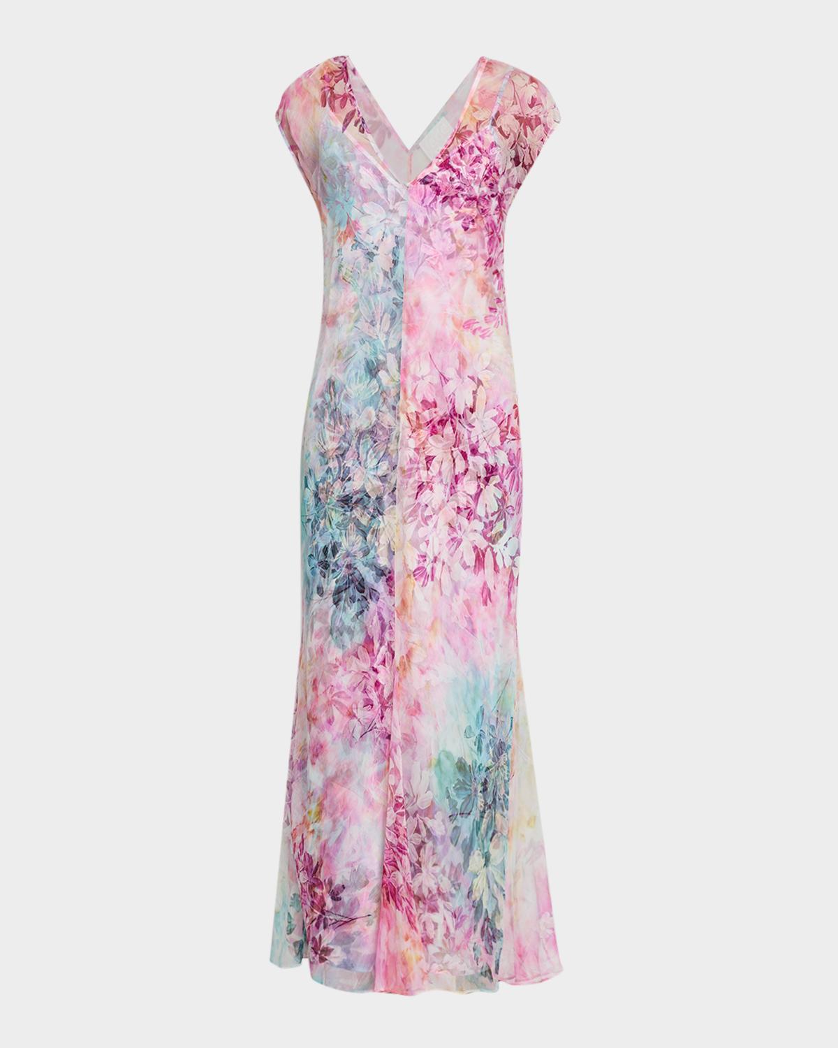 Johnny Was Georgia June Floral-Print Silk Maxi Dress