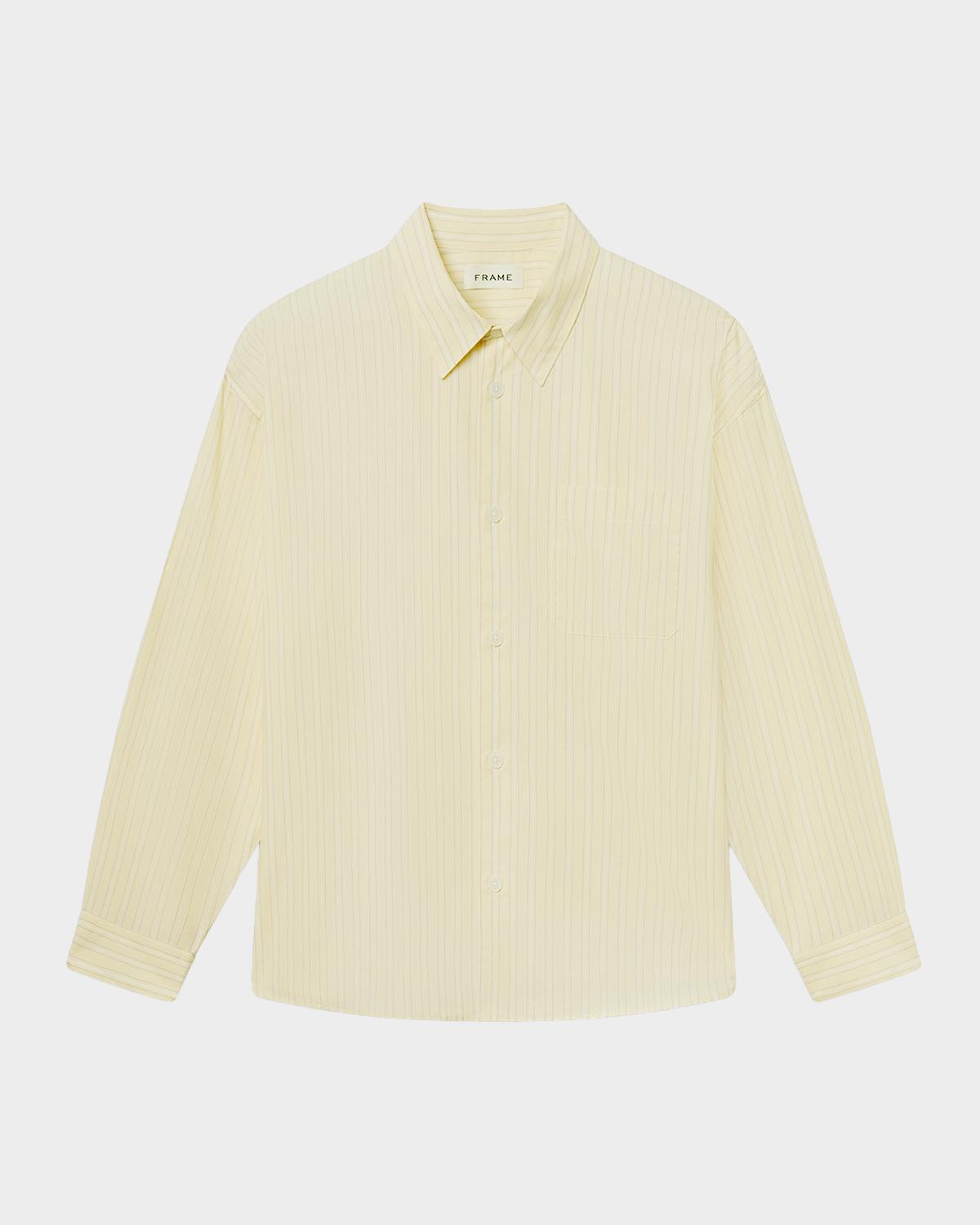FRAME Men's Pyjama Cotton Stripe Button-Down Shirt