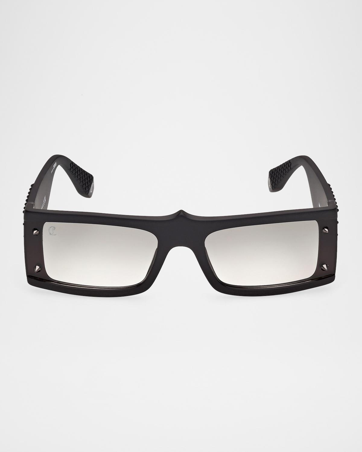 Men & apos;s Spikes Acetate Rectangle Sunglasses