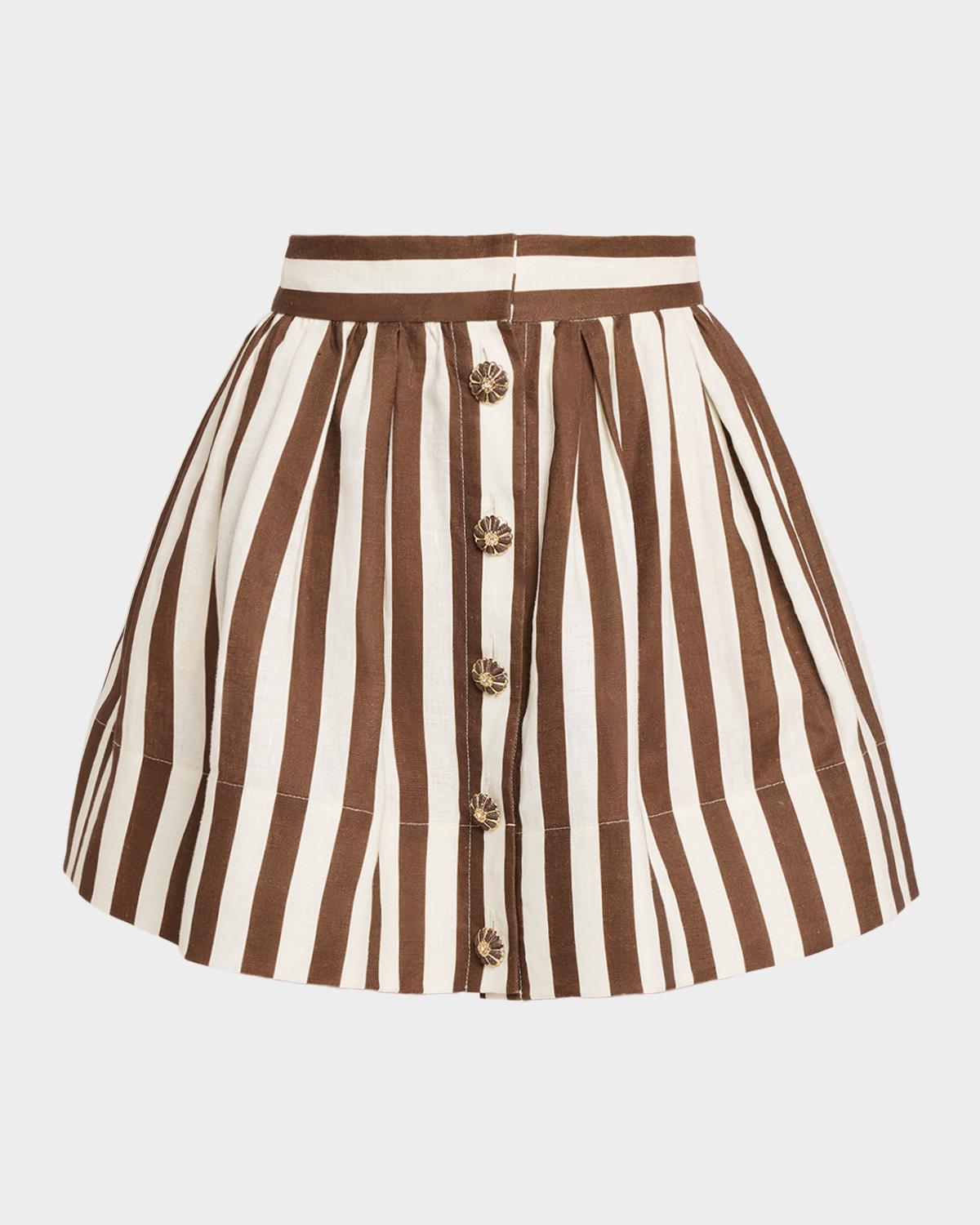 Cara Cara Betty Linen Fit-&-Flare Mini Skirt