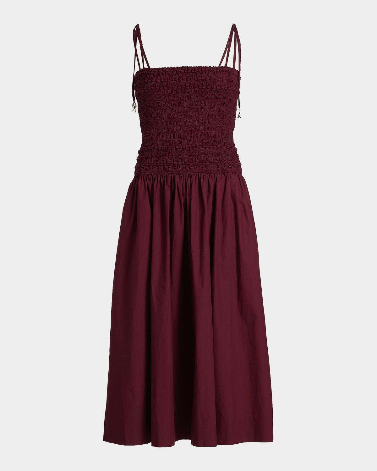 Cara Cara Alegra Ruched Drop-Waist Midi Dress