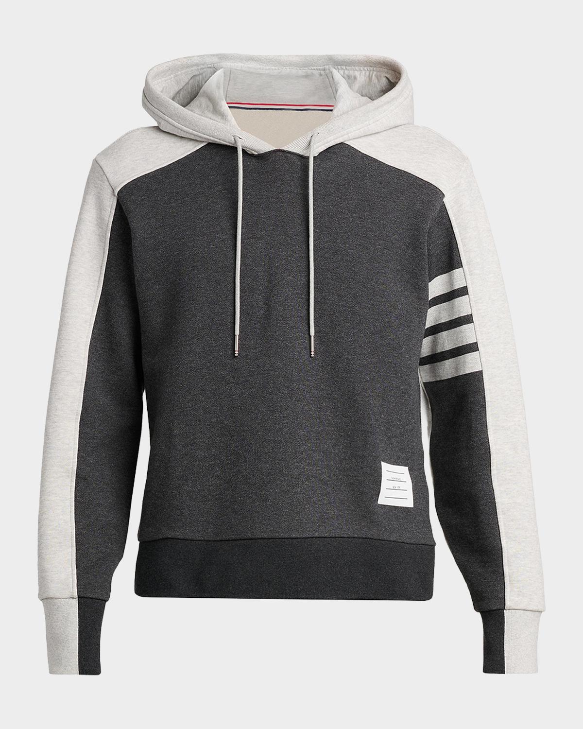 Thom Browne Men's Engineered 4-Bar Colorblocked Loopback Cotton Hoodie