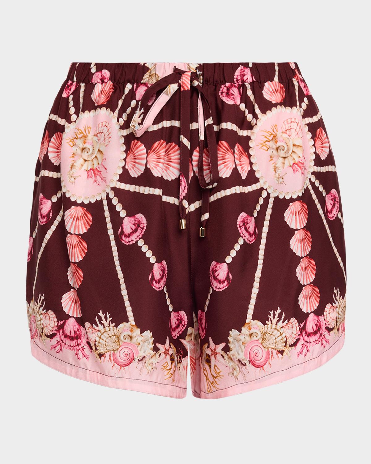 Cara Cara Girona Seashell Silk Drawstring Shorts