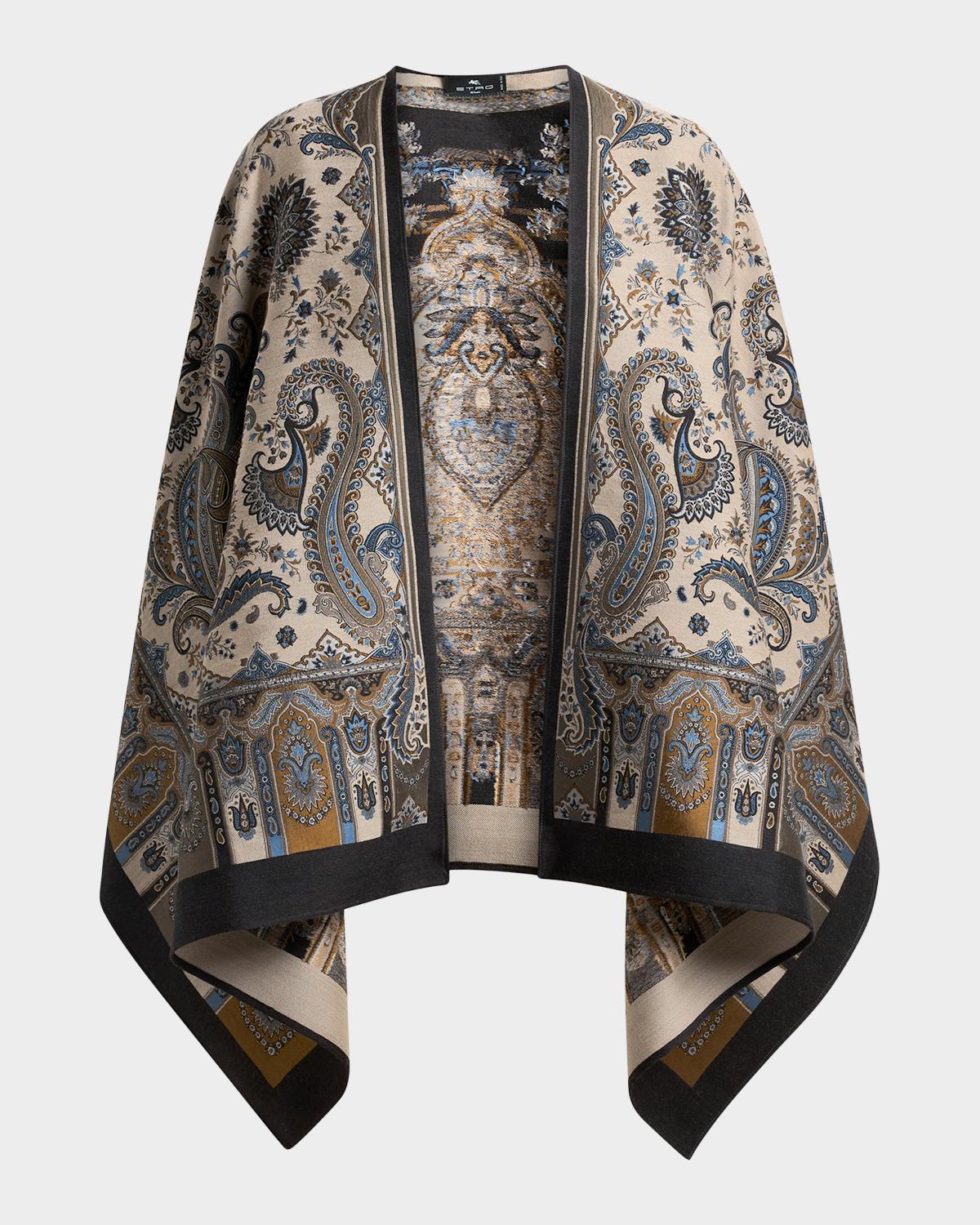 Etro Paisley Wool-Blend Cape