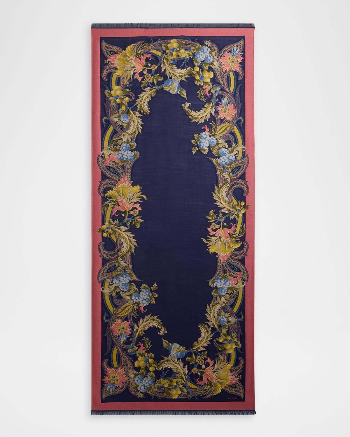 Etro Floral Jacquard Scarf In Blue