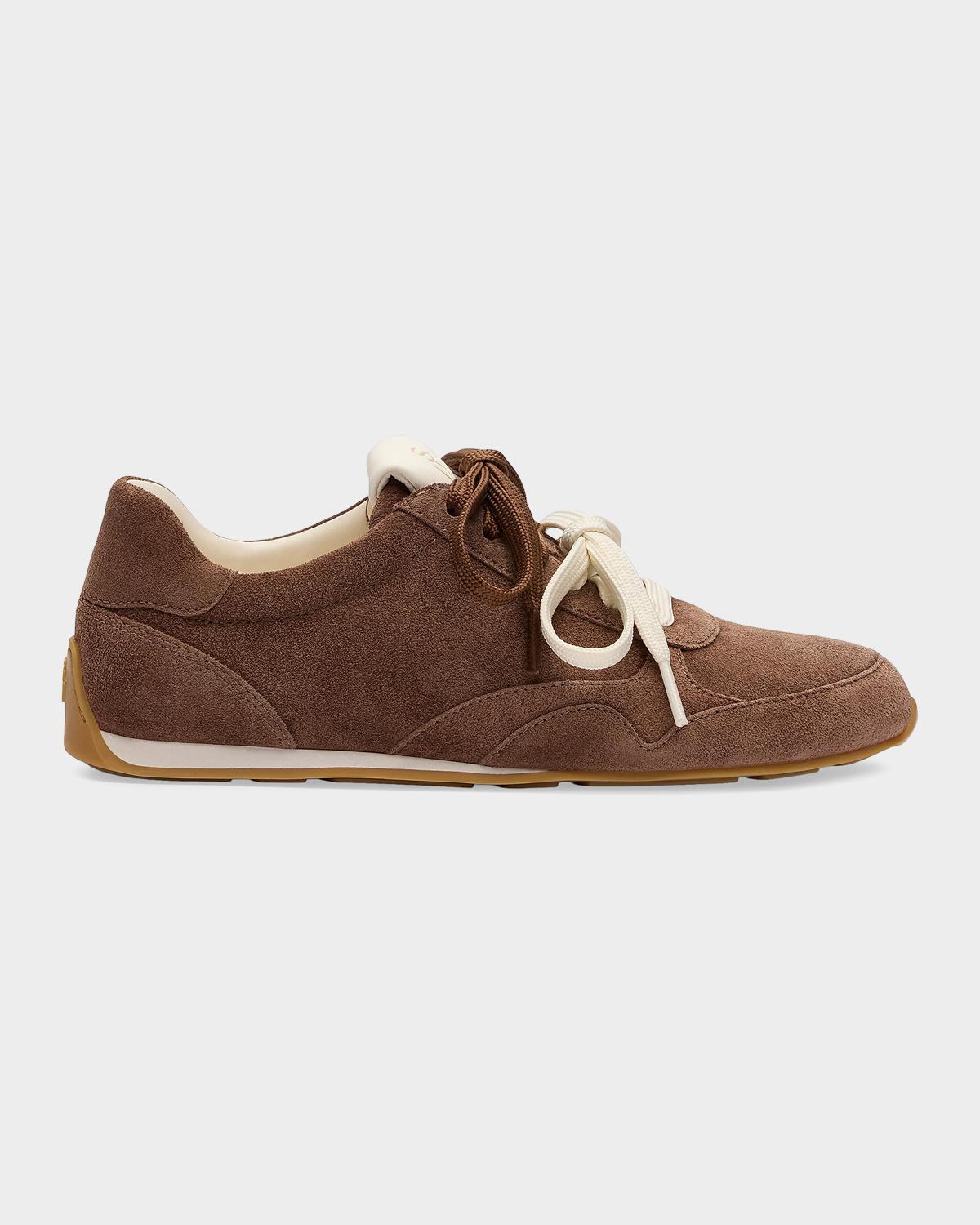 Stuart Weitzman Bond Sport Suede Low-Top Sneakers