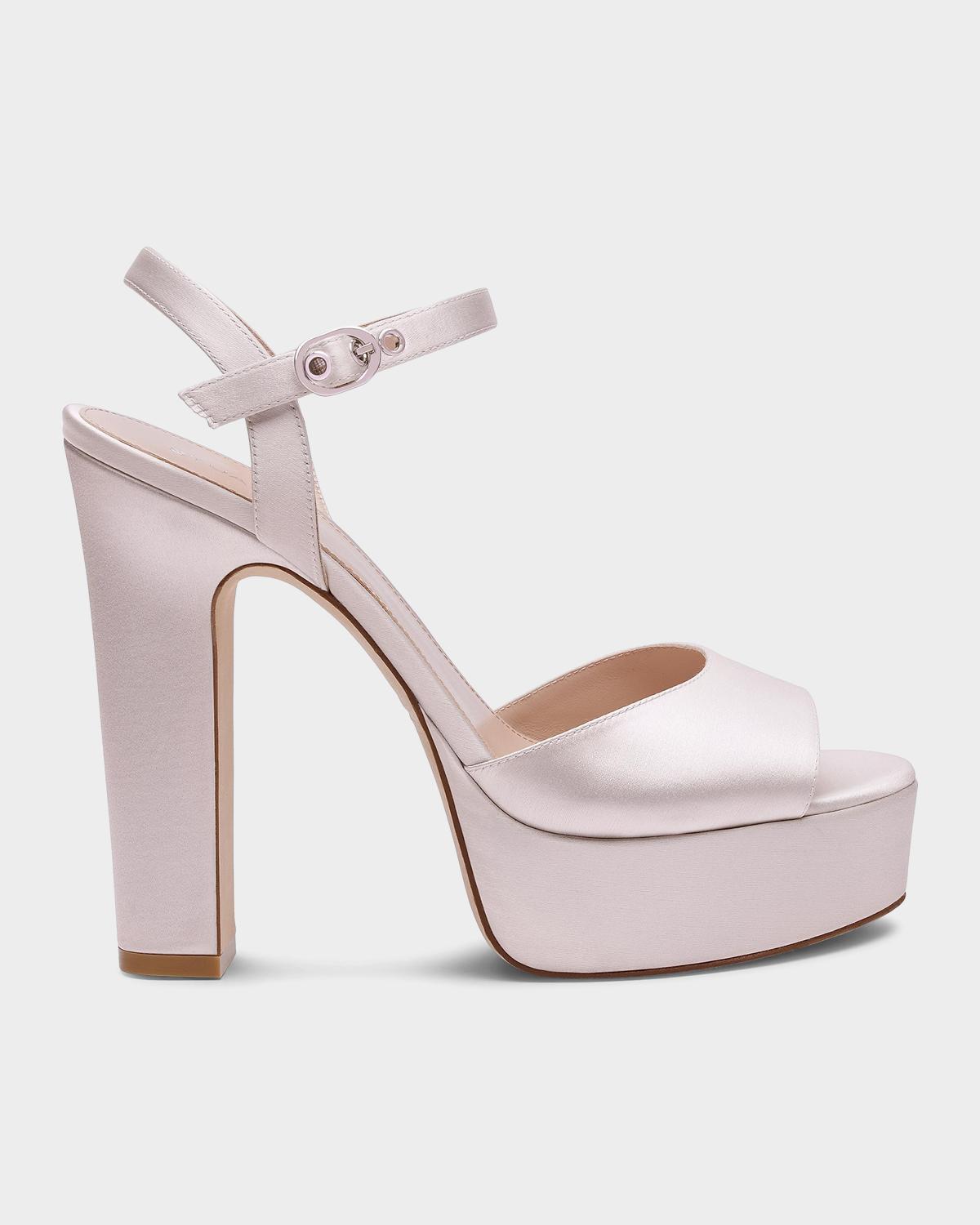 Stuart Weitzman Reade 130MM Satin Platform Sandals