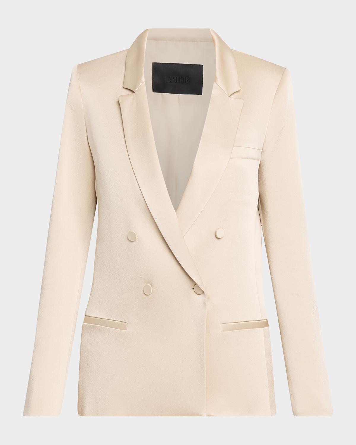 LAPOINTE Satin Double-Breasted Jacket