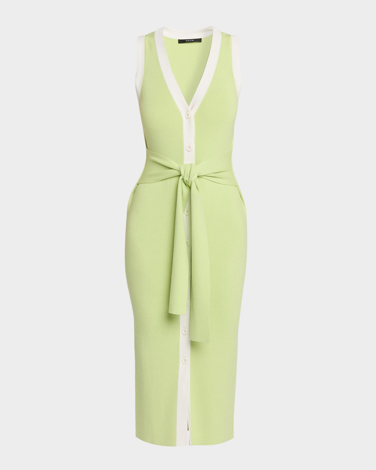 Toccin Victoria Tie-Front Midi Dress