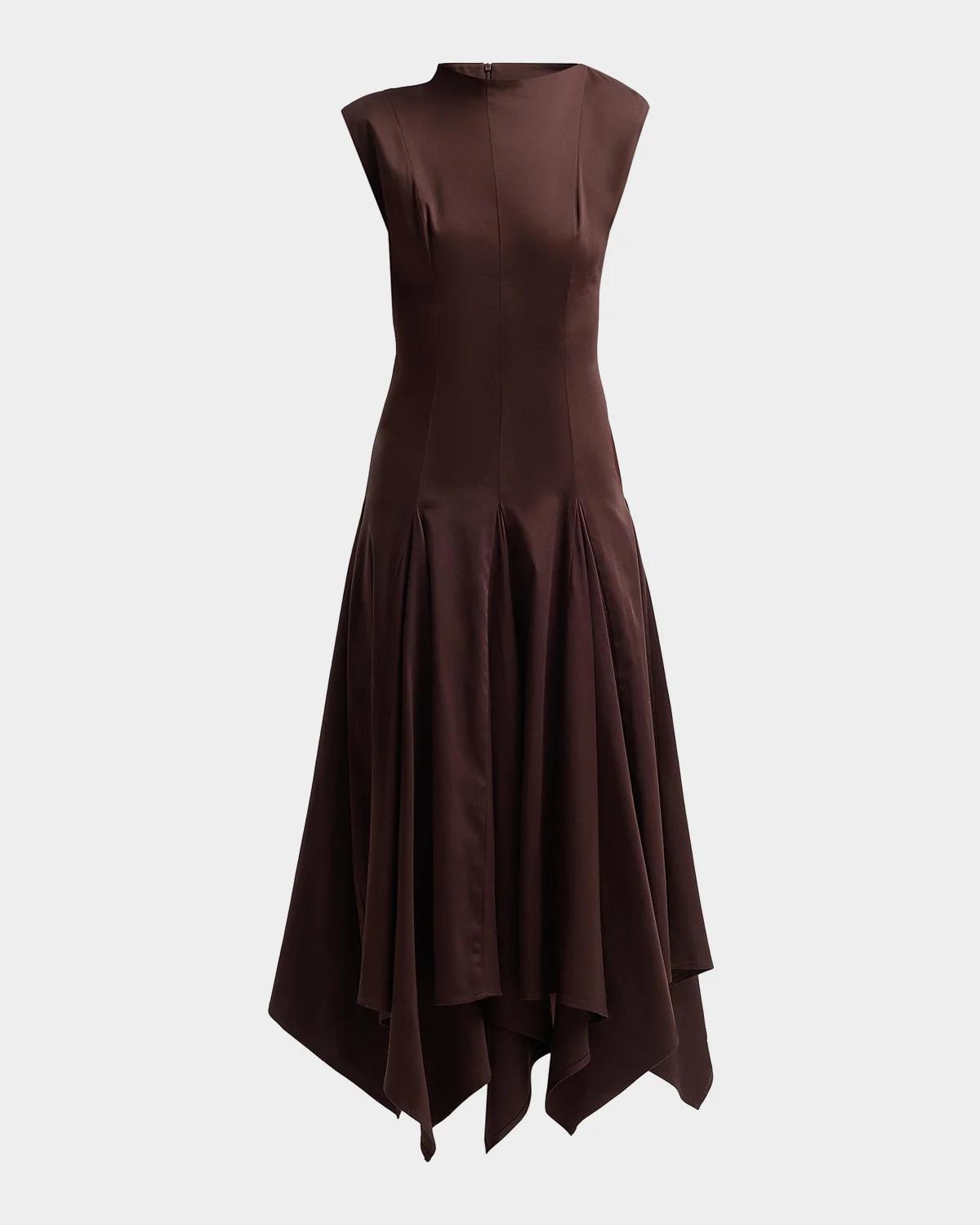 Black Halo Eloidie Asymmetric Midi Dress