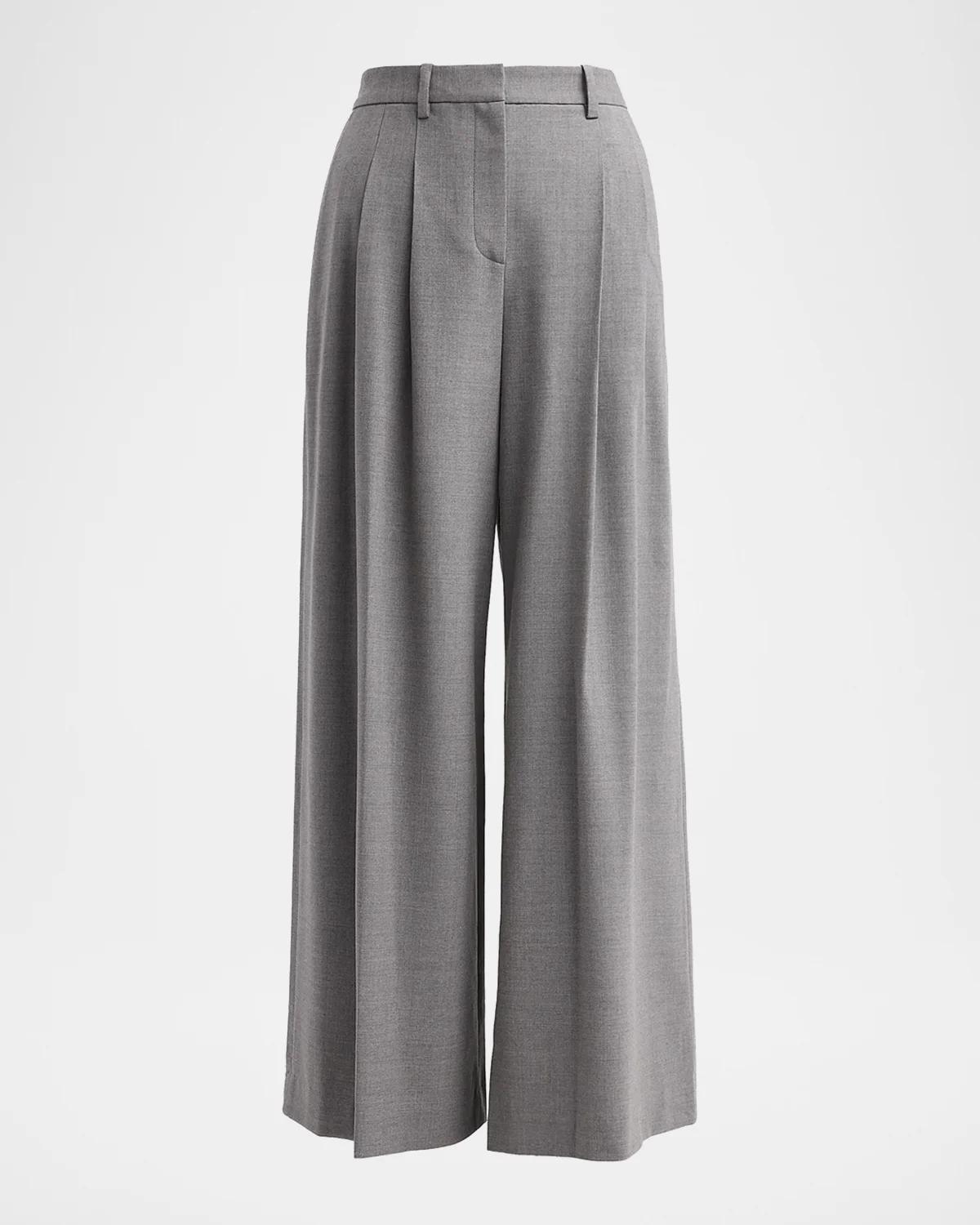Avery Pleated Wide-Leg Trousers