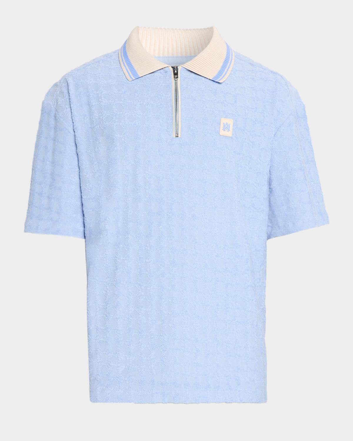 Amiri Men's MA Terry Jacquard Quarter-Zip Polo Shirt