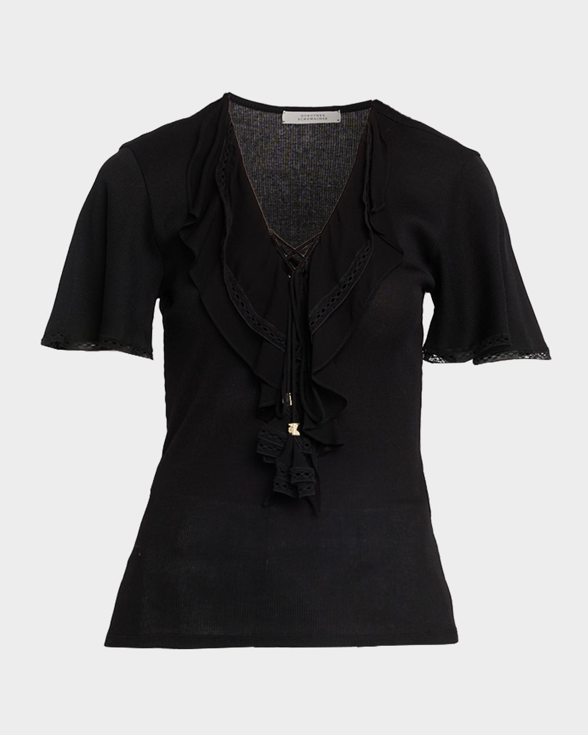 Dorothee Schumacher Pure Sleekness Lace-Trim Cotton Shirt