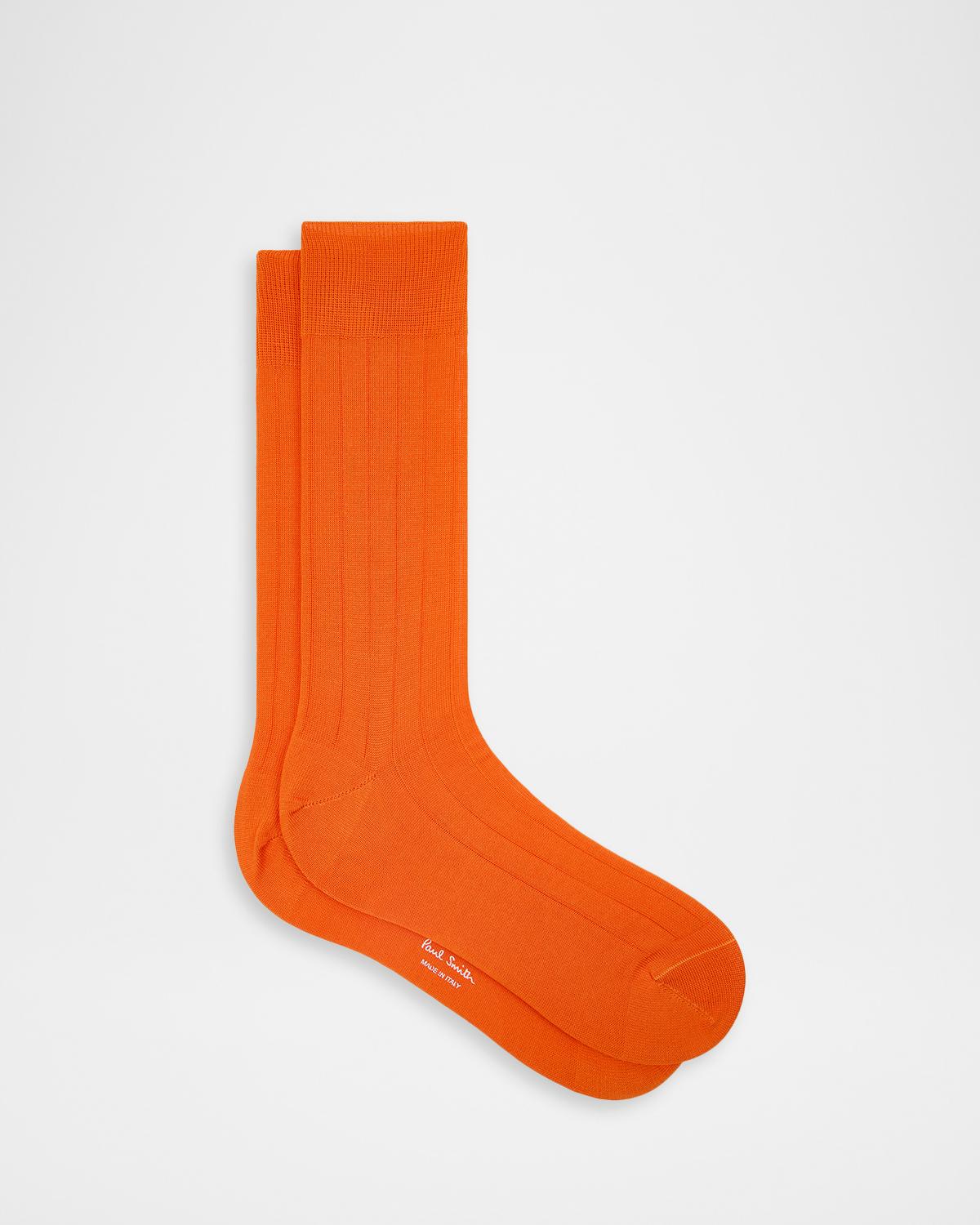 Paul Smith Men's Ribbed Mercerized Cotton Calf-Length Socks