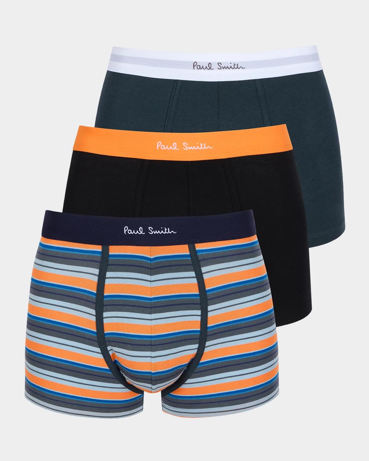 Paul Smith Men's Solid Stripe Mix 3-Pack Boxer Briefs