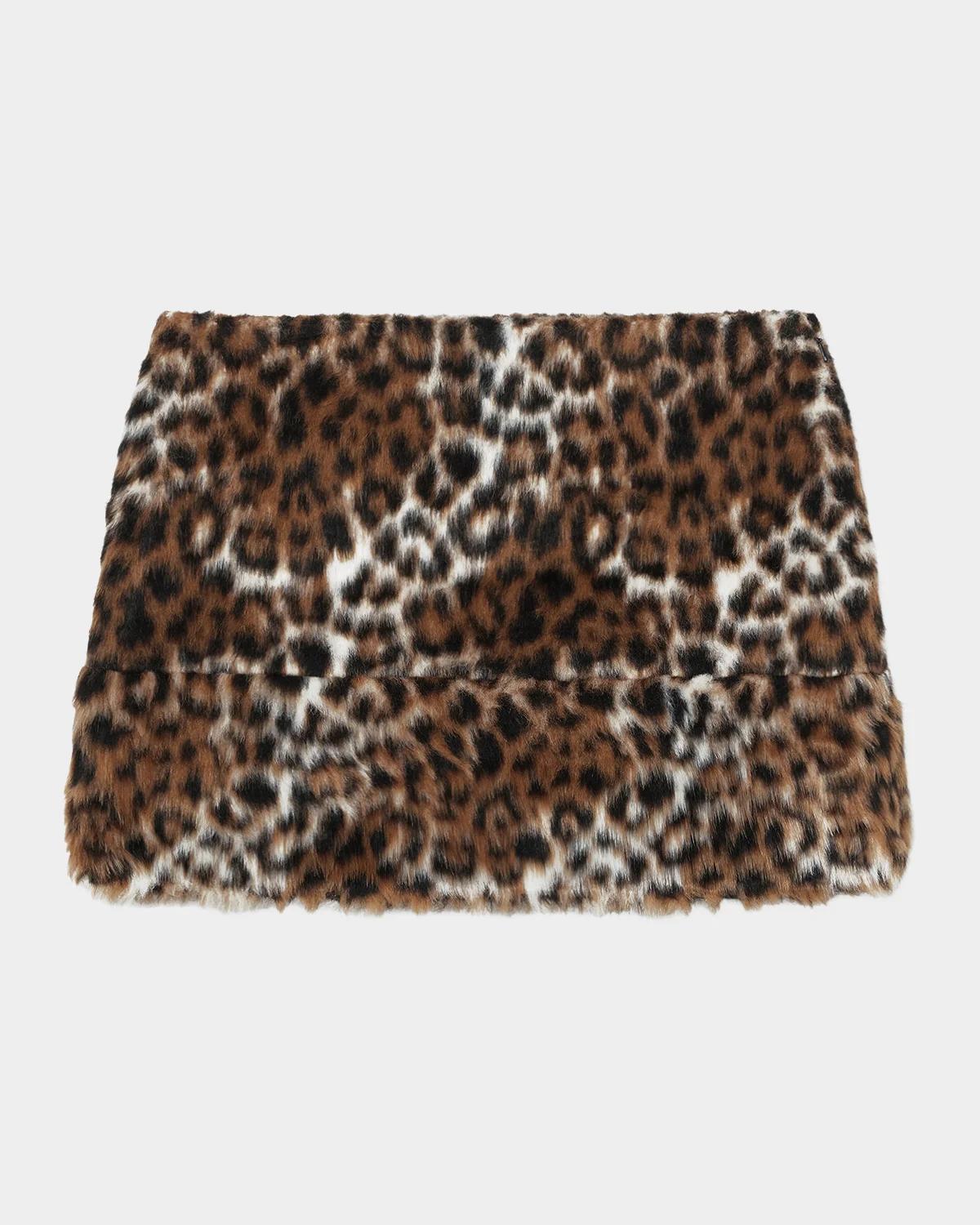 Marc Jacobs Faux Fur Leopard Mini Skirt