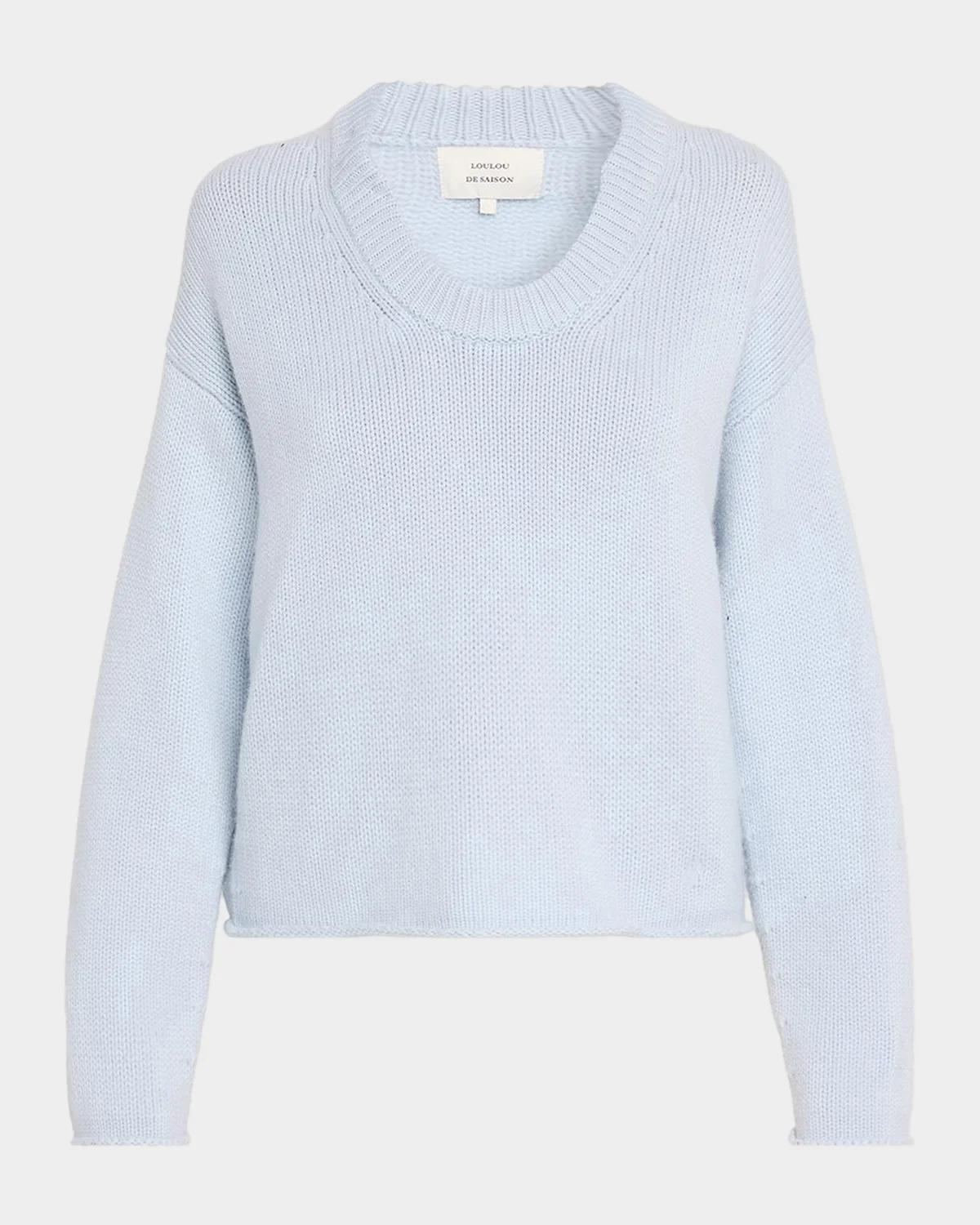 Derry Cashmere Scoop-Neck Wool Cashmere Sweater