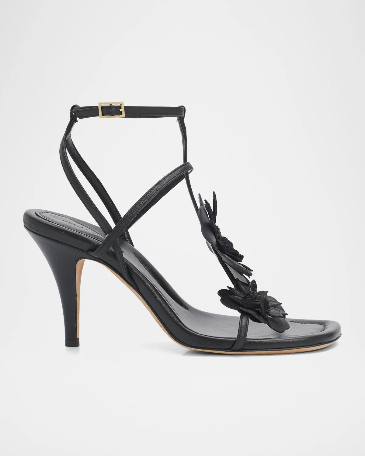 Zimmermann 85mm Belara Leather T-Strap Sandals