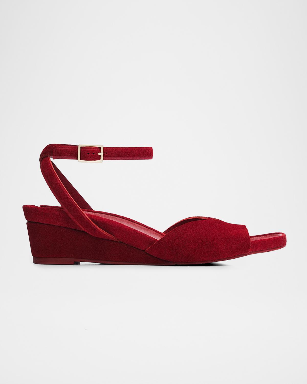 Pedro Garcia 40mm Wamika Suede Ankle-Strap Sandals