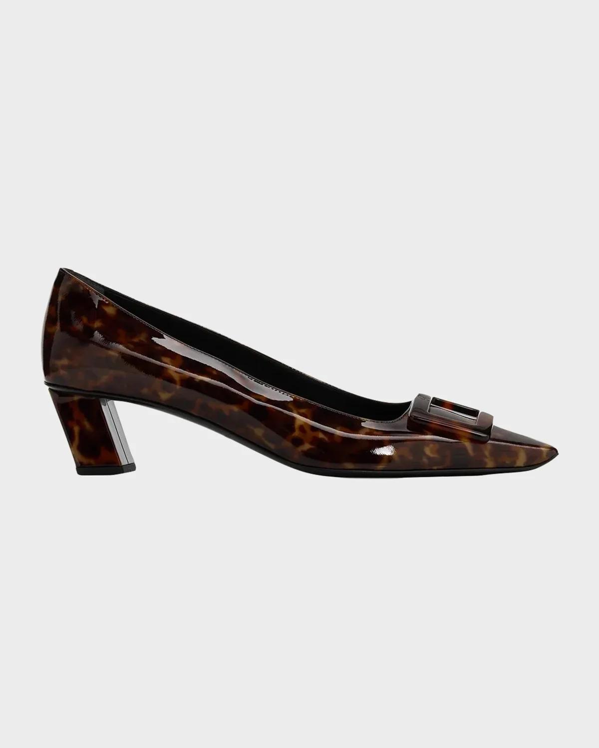 Roger Vivier Belle Vivier 45MM Tortoiseshell-Print Patent Leather Pumps