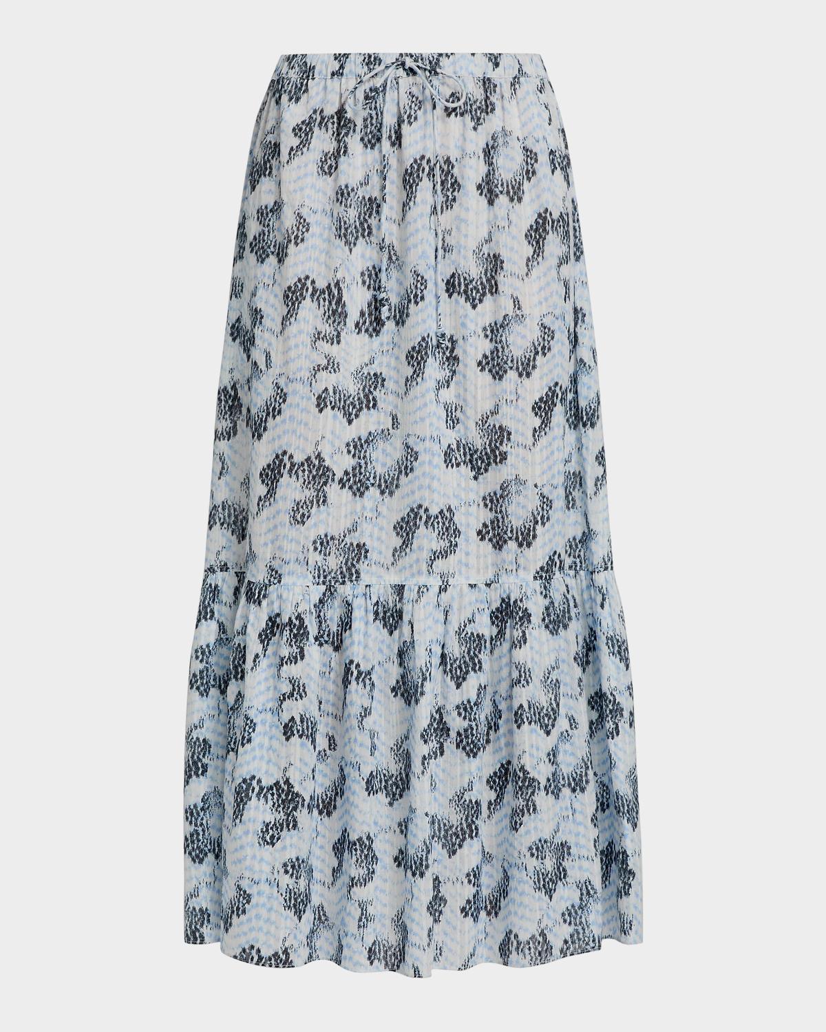 Ulla Johnson Olina Printed Cotton A-Line Maxi Skirt