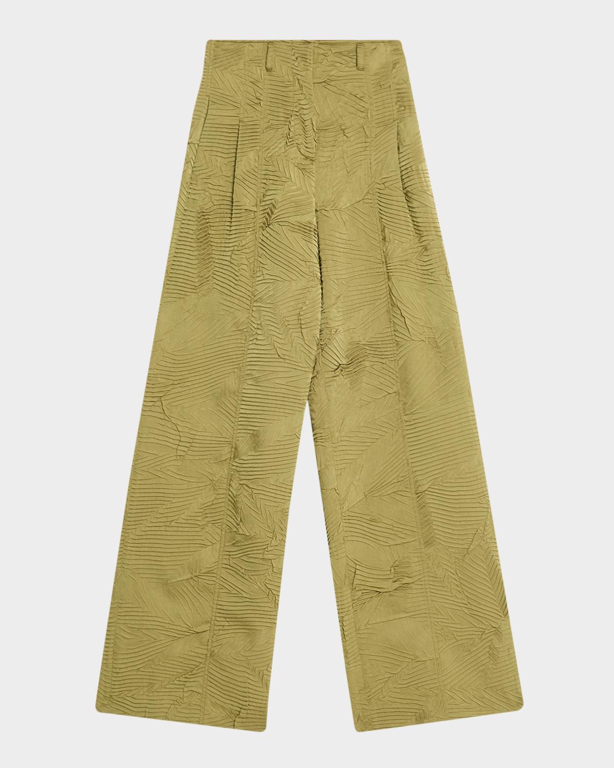 Ulla Johnson Carine High-Rise Crinkled Satin Pants