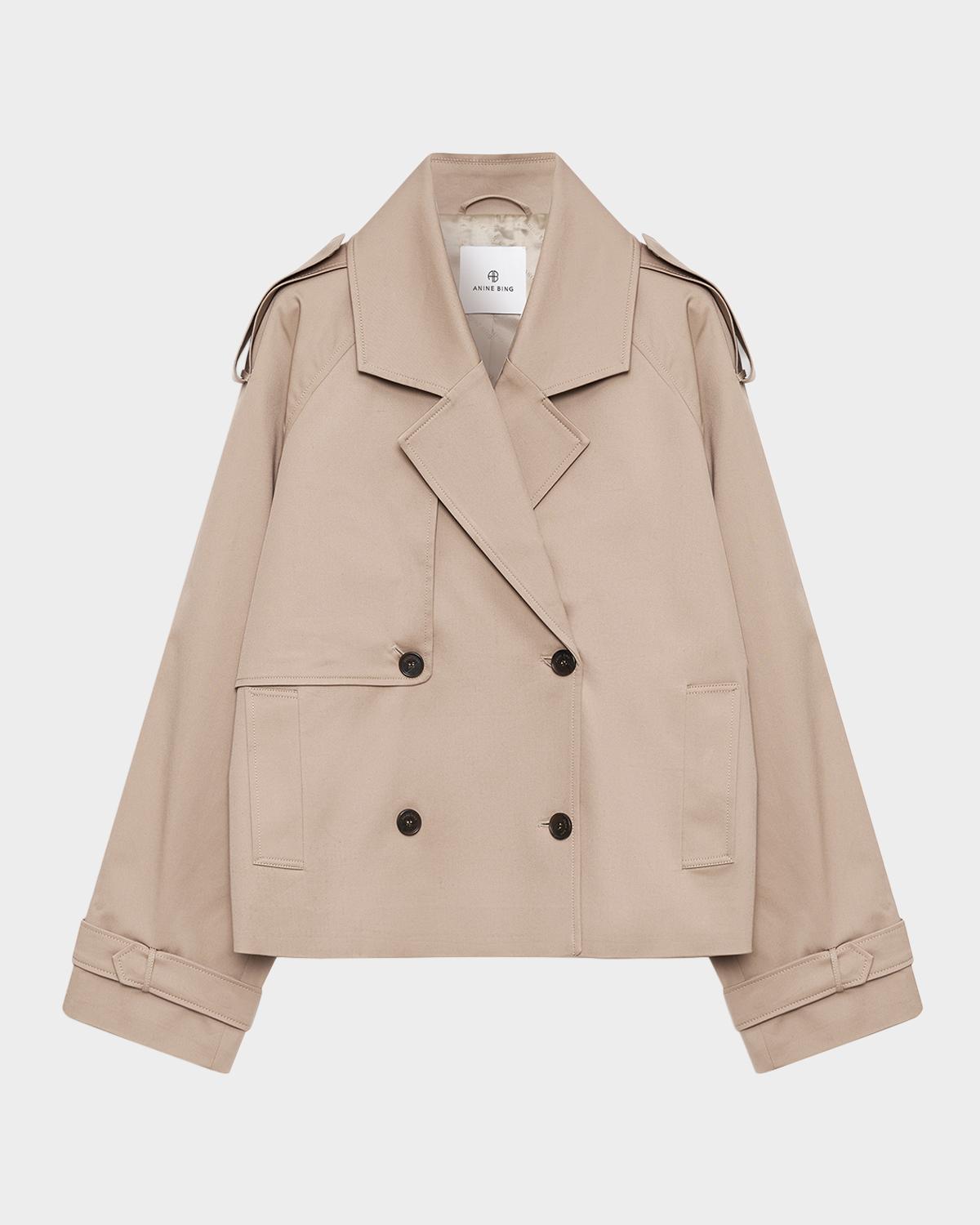 ANINE BING Rickie Cropped Trench Coat