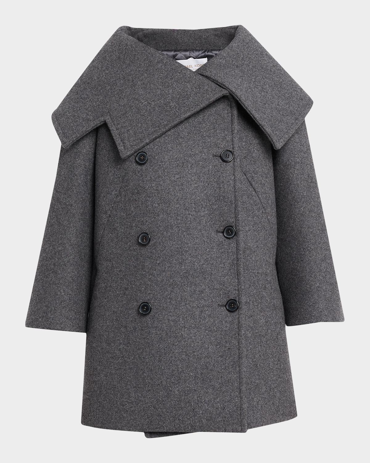 Michael Kors Collection Portrait Wool Double-Breasted Peacoat