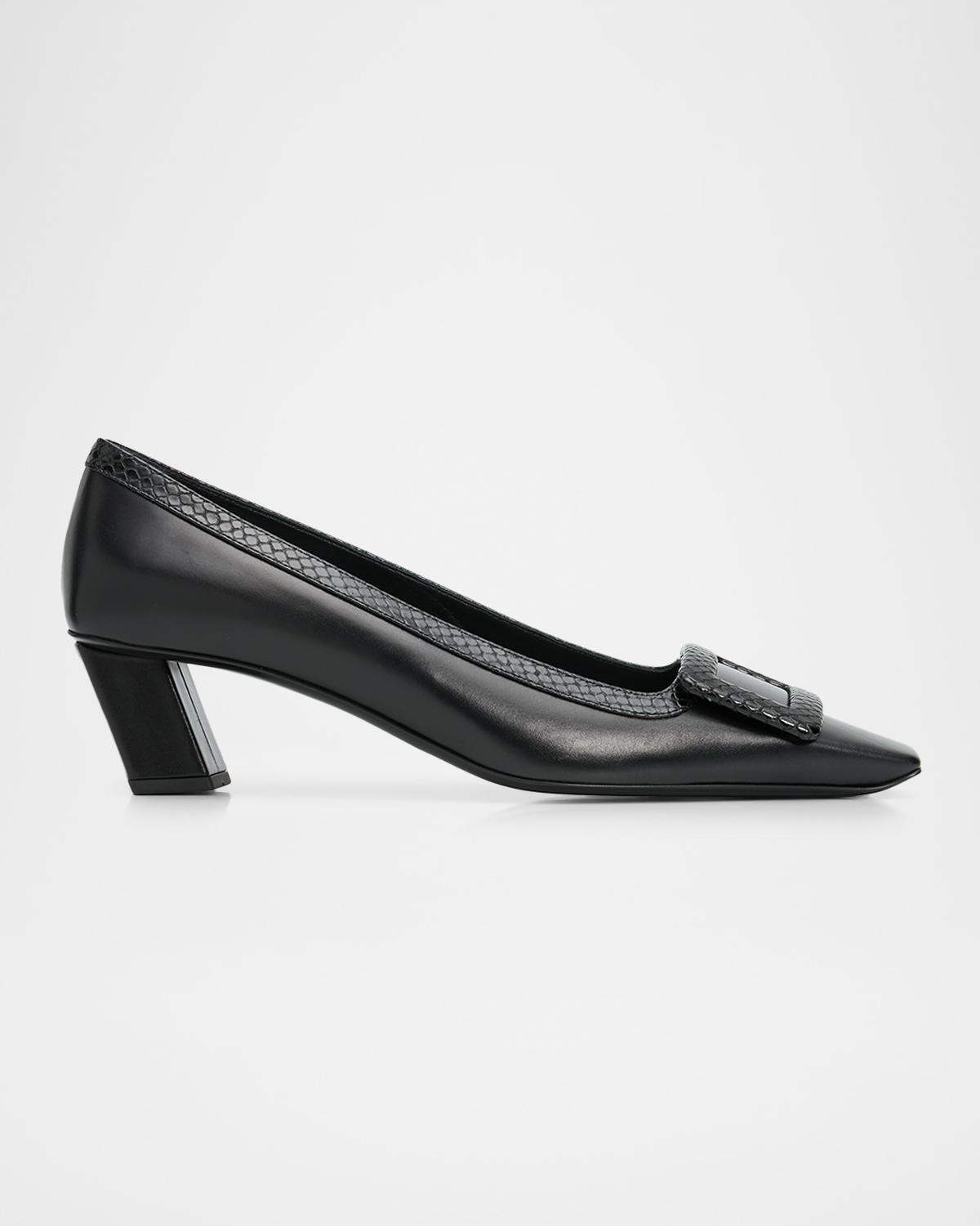 Roger Vivier 45mm Belle Vivier Embossed Leather Pumps