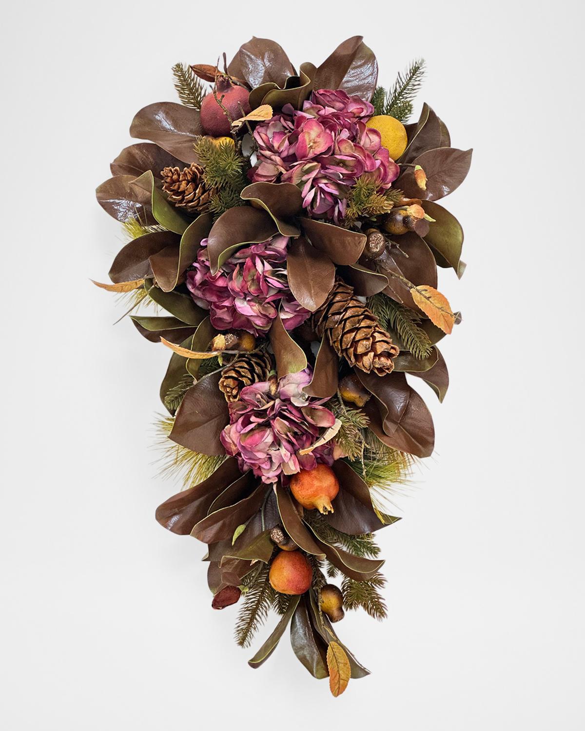 Winward Home Holiday Newness Artificial Hydrangea & Magnolia Floral Arrangement