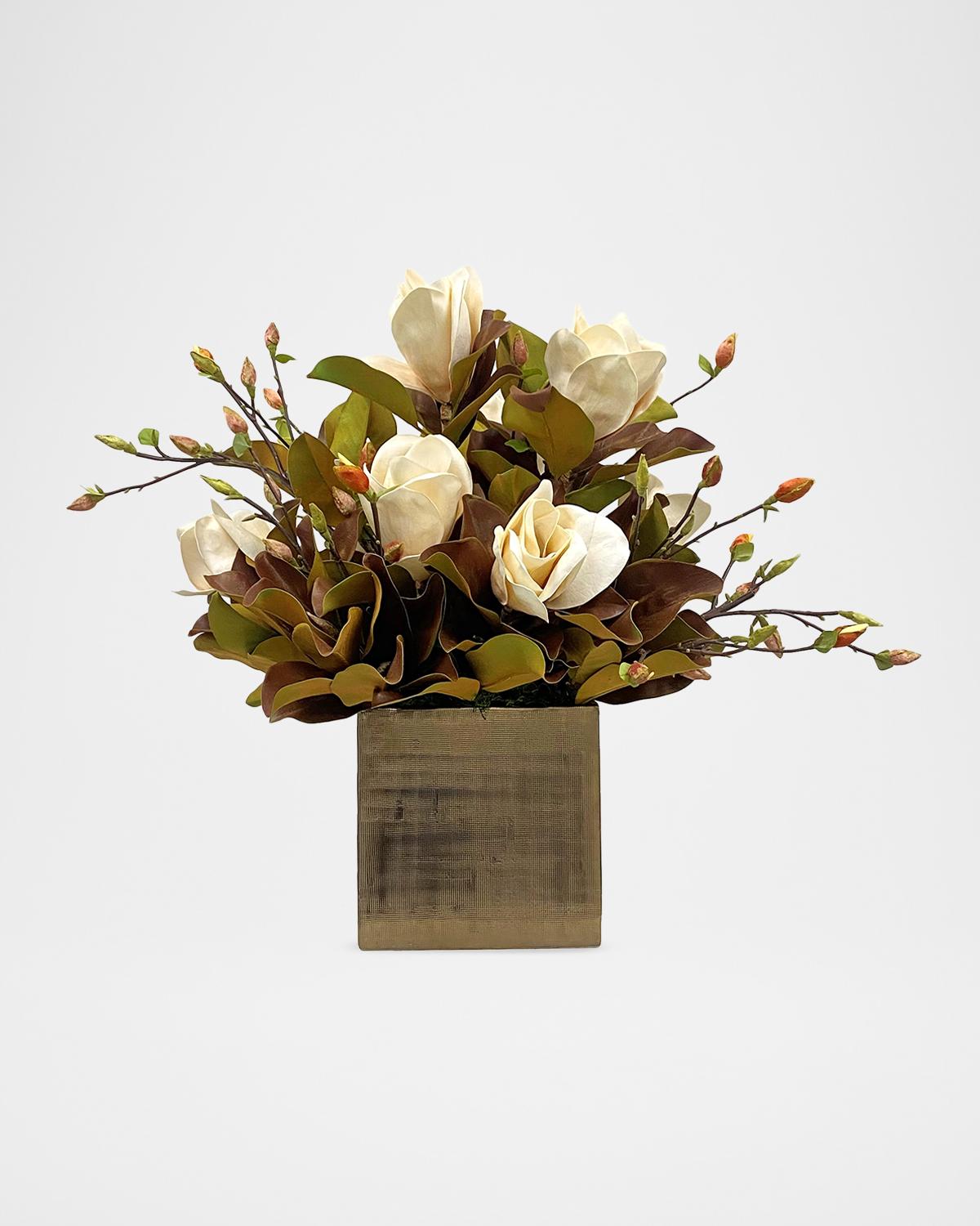 Winward Home Holiday Newness Faux Potted Tree Magnolia Arrangement