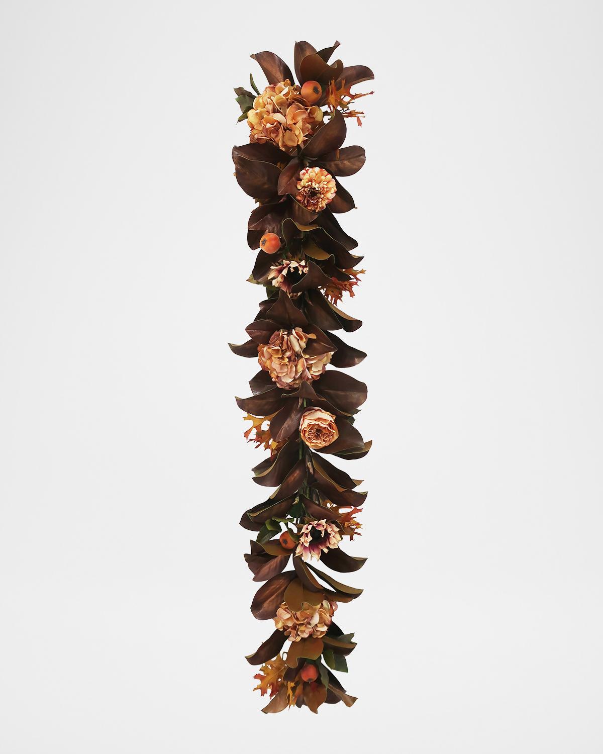 Winward Home Artificial Magnolia & Autumn Flower Garland