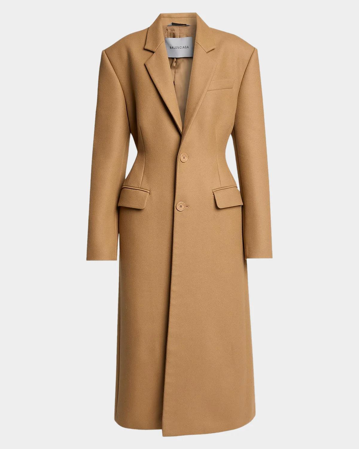 Balenciaga Single-Breasted Wool Long Tailored Coat