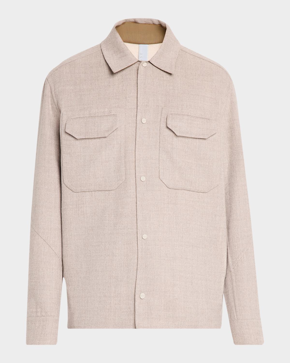 Sease Men's Double Wool-Cashmere Overshirt