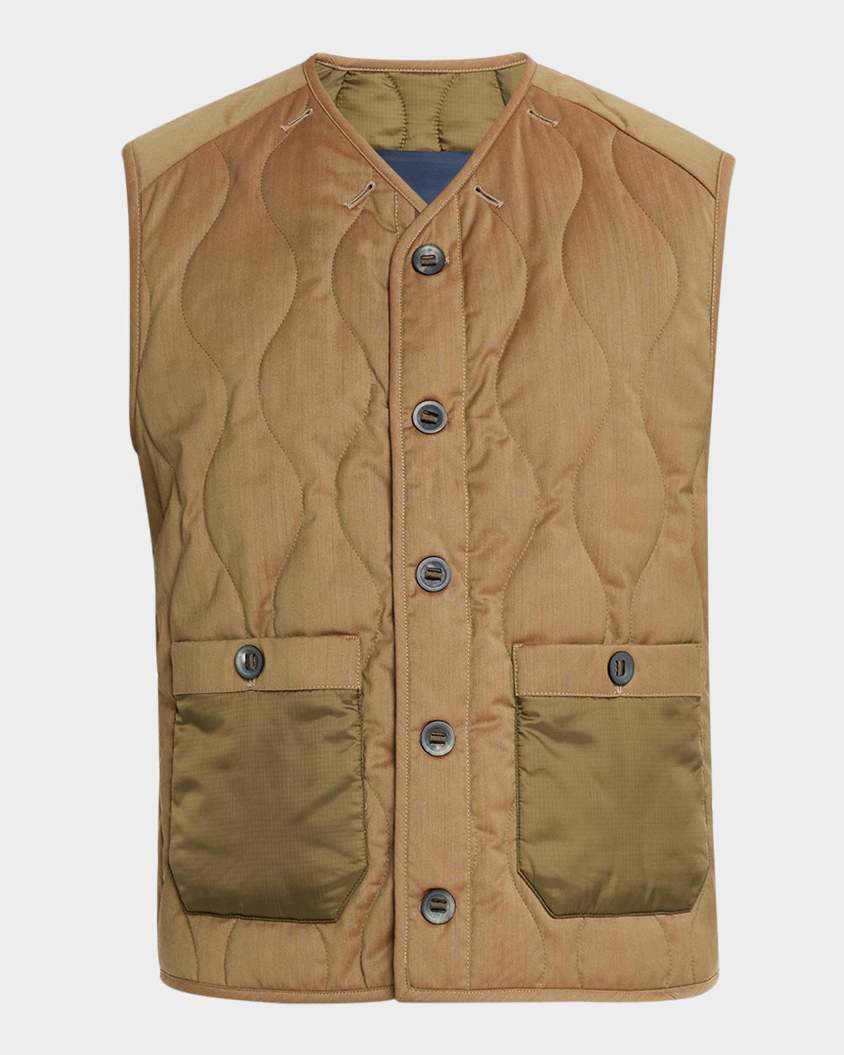 Sease Men's Military-Style Quilted Vest