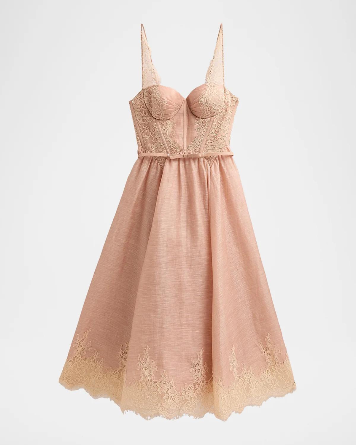 Valiant Lace-Trim Corset Dress