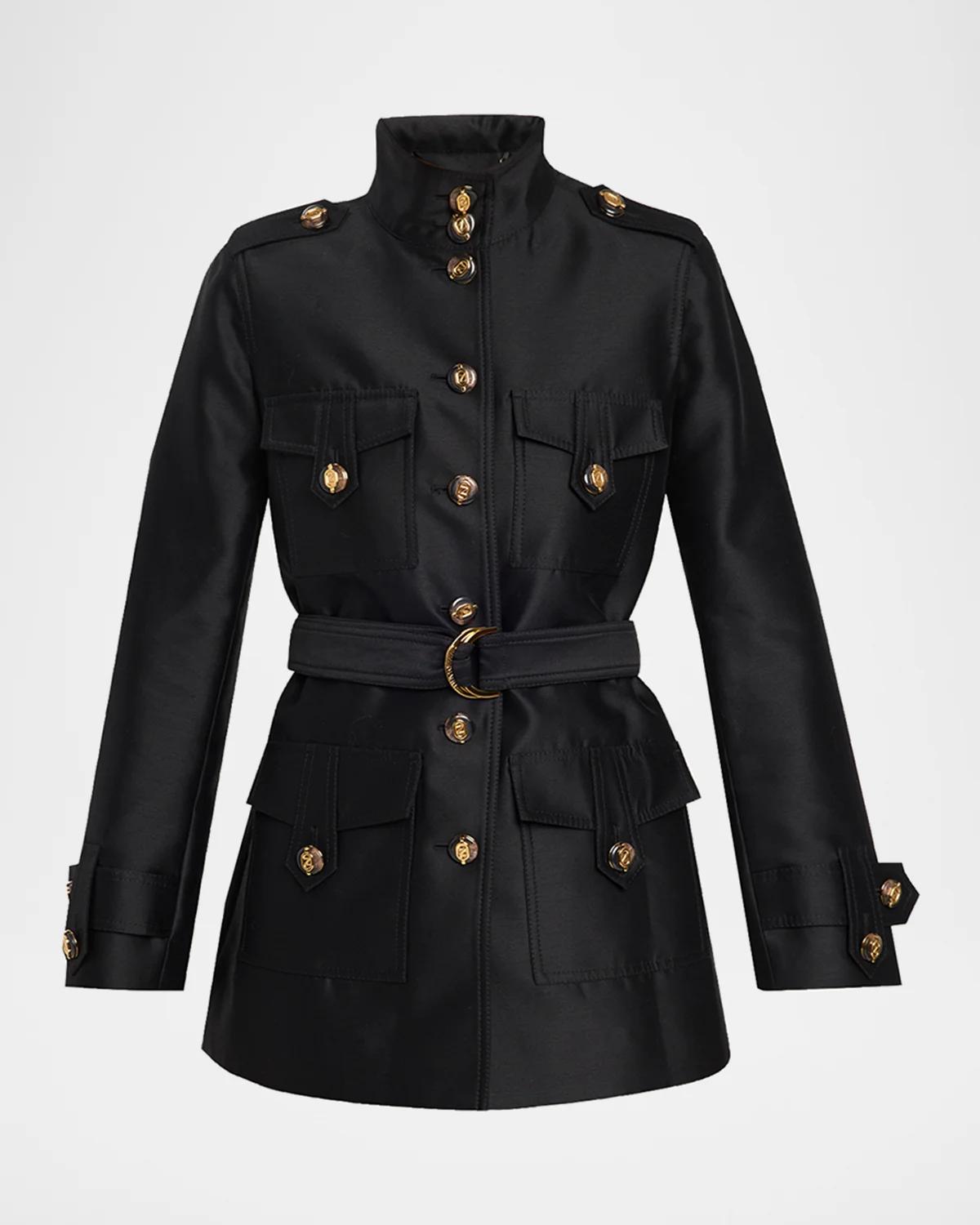Zimmermann Valiant Utility Wool-Silk Belted Coat