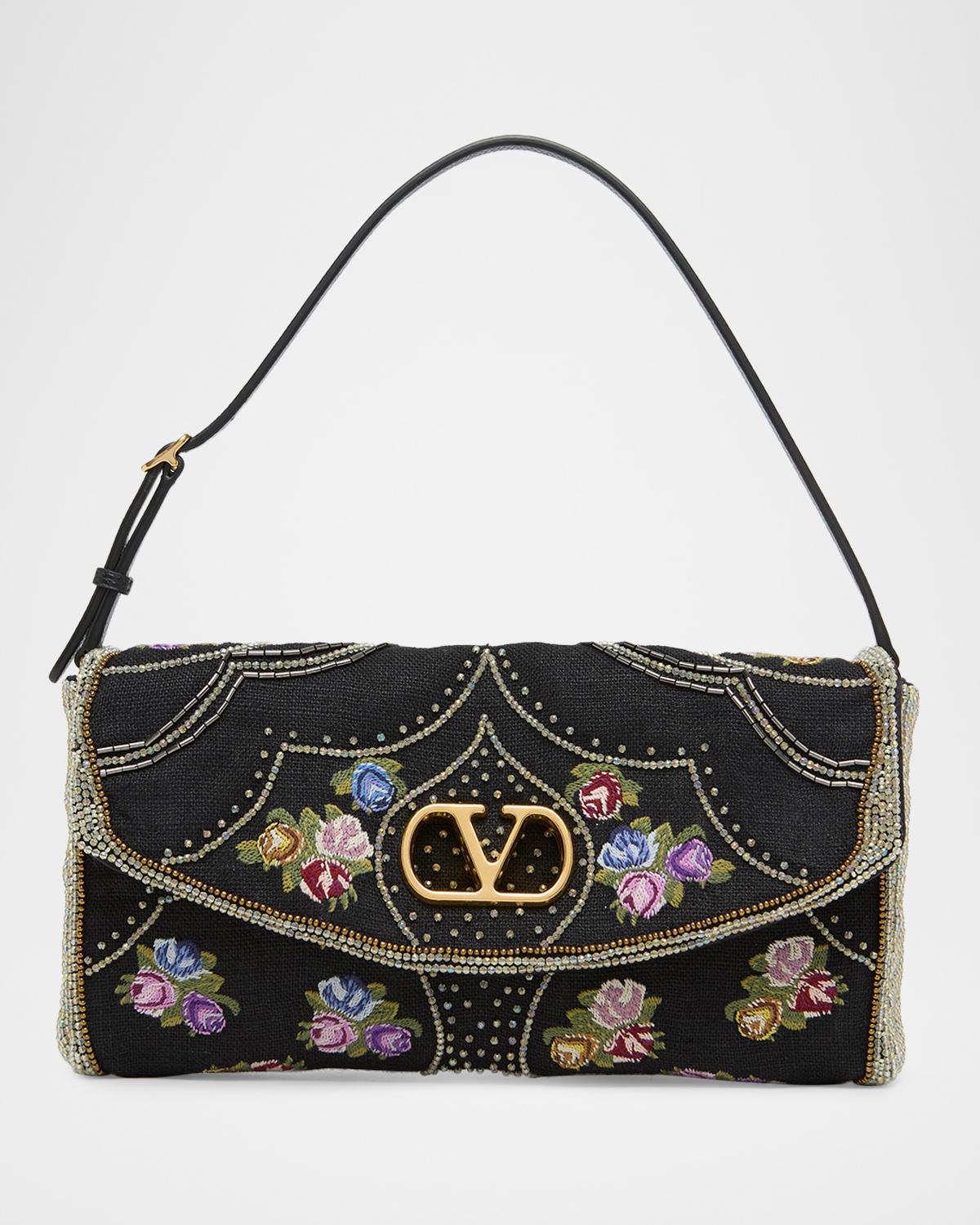 Devain Floral Embroidered Shoulder Bag