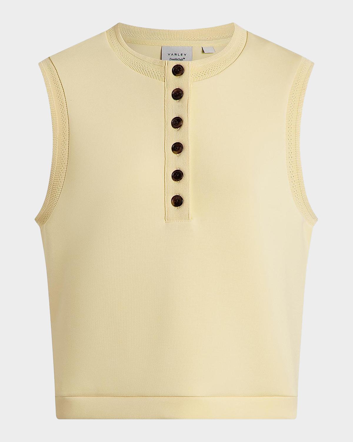 Varley Marla Button-Front Crop Tank