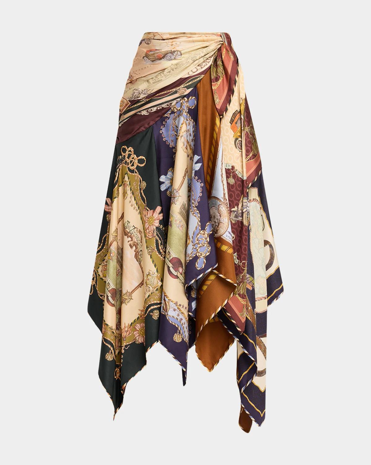Zimmermann Valiant Draped Silk Scarf Skirt