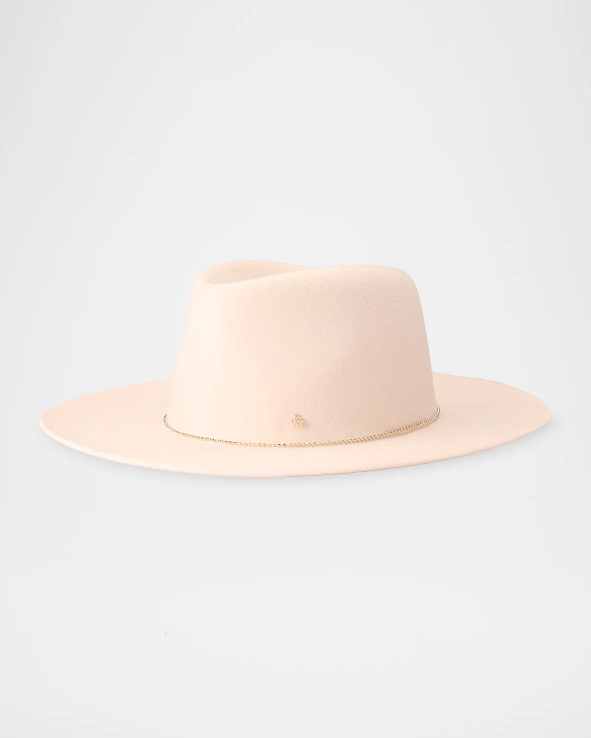 Mimi Chain-Embellished Wool Felt Fedora