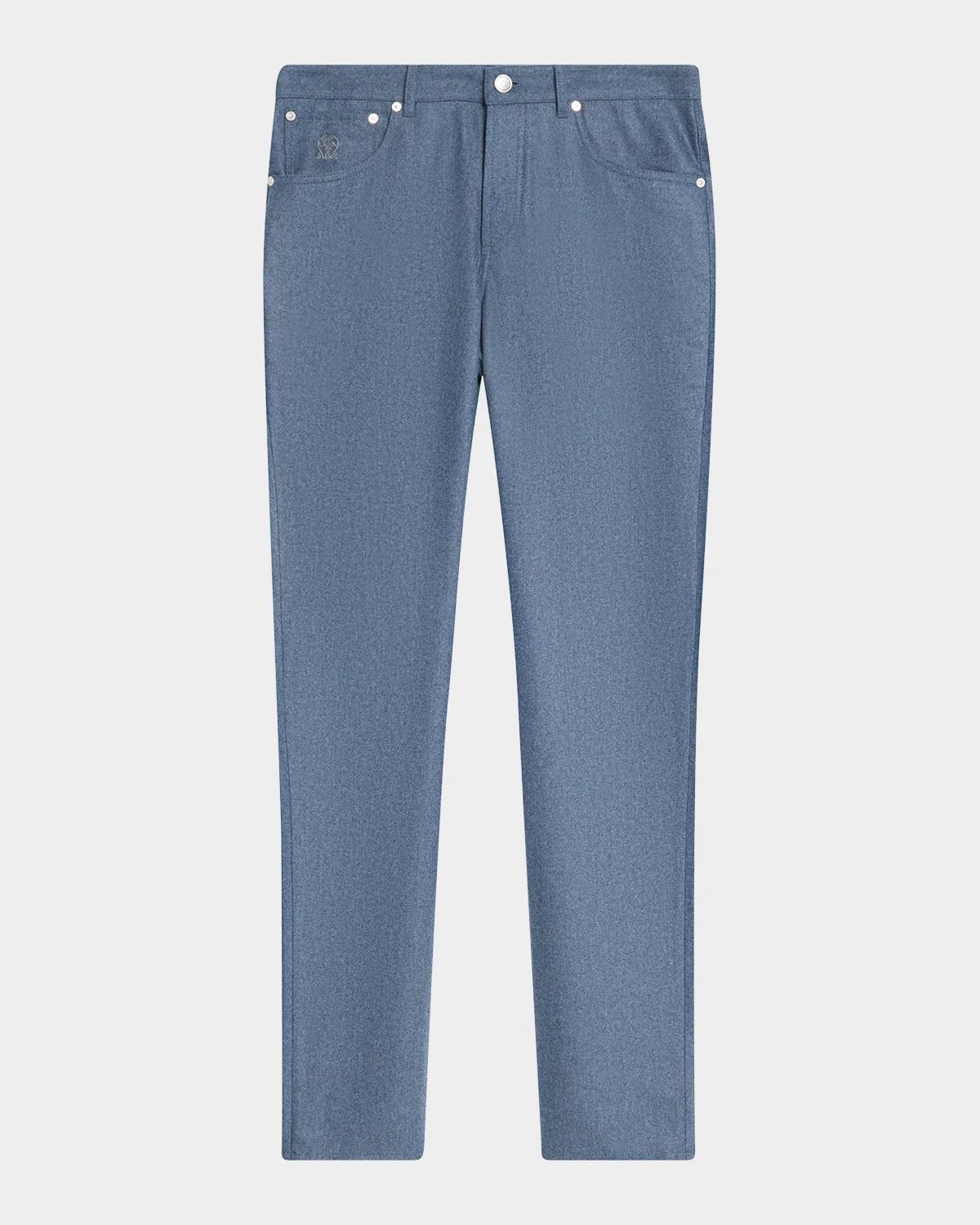 Brunello Cucinelli Men's Carded Flannel Five-Pocket Pants