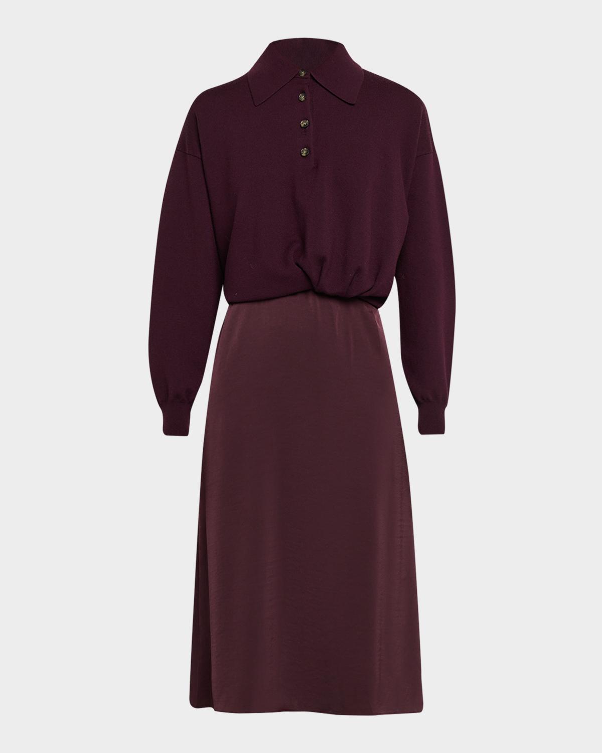 3.1 Phillip Lim Ultra-Fine Merino Wool Combo Dress