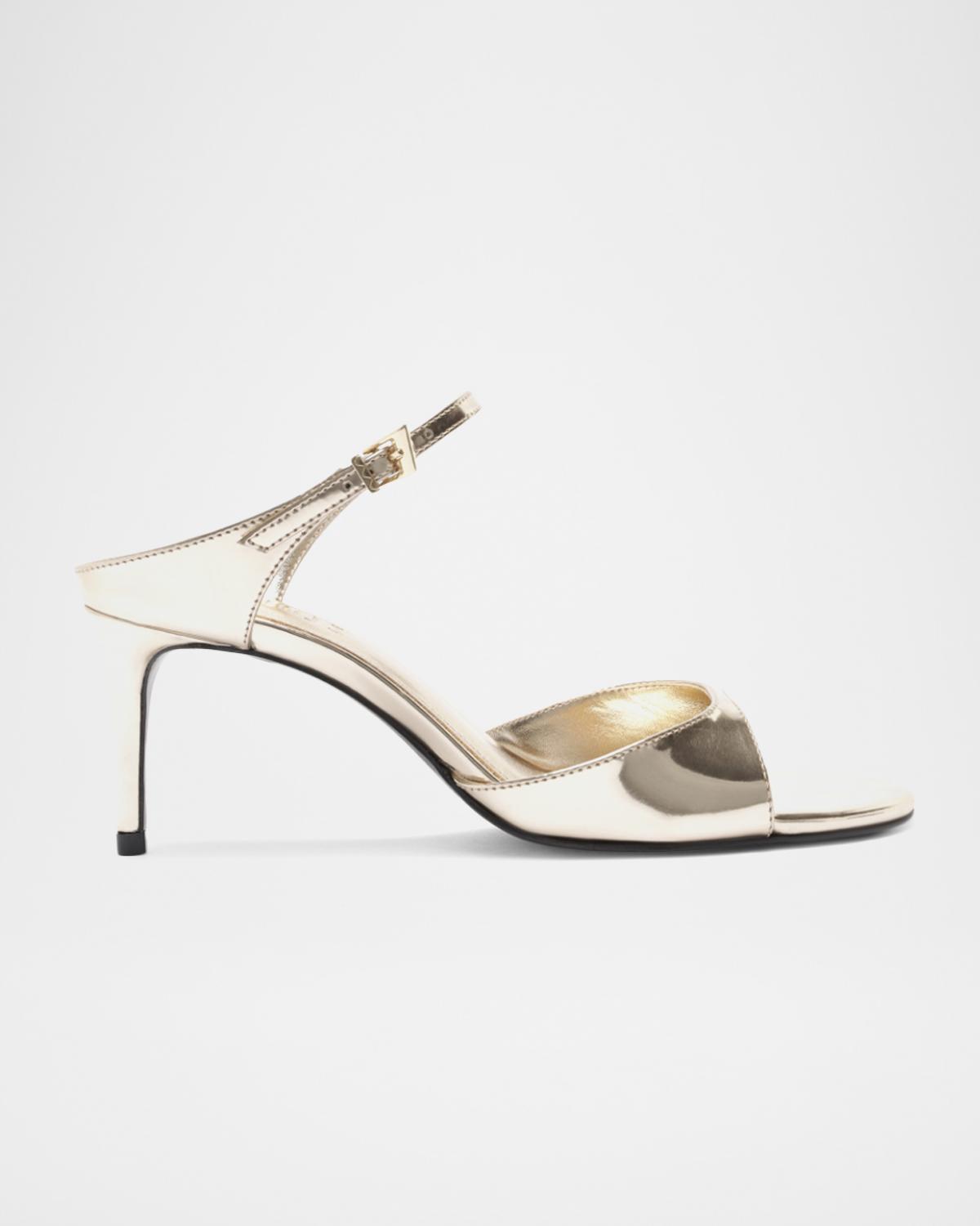 Schutz 75mm Lyra Metallic Leather Sandals