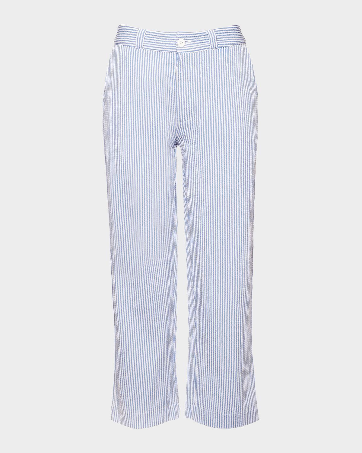 Frances Valentine Coleman Cropped Striped Seersucker Pants