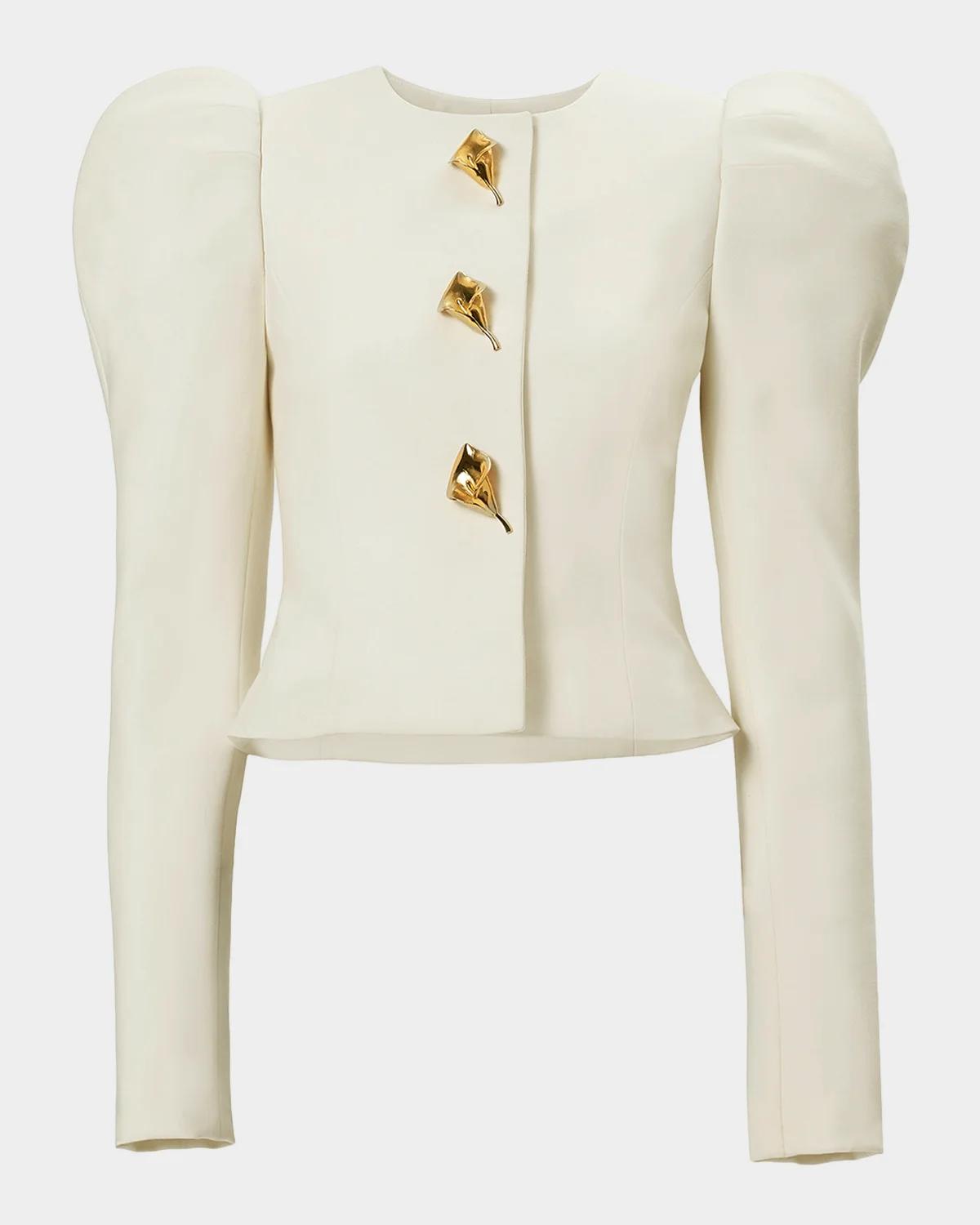 Calla Lily Puff-Sleeve Jacket